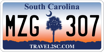 SC license plate MZG307