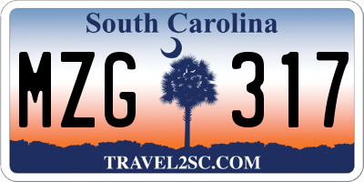 SC license plate MZG317
