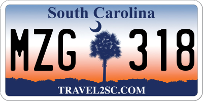SC license plate MZG318