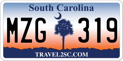 SC license plate MZG319