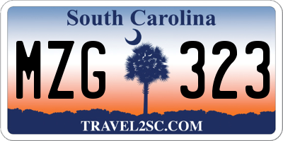 SC license plate MZG323