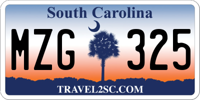 SC license plate MZG325