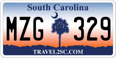 SC license plate MZG329