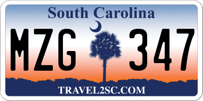 SC license plate MZG347