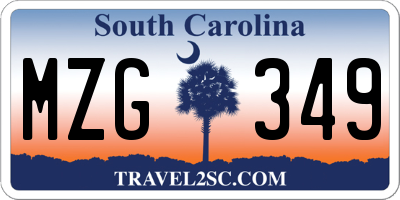 SC license plate MZG349