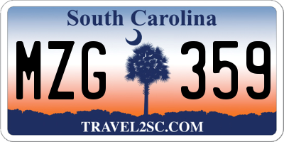 SC license plate MZG359