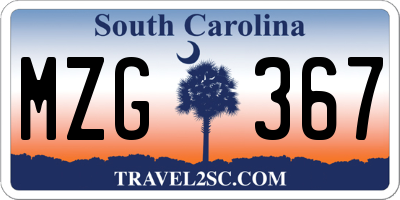 SC license plate MZG367