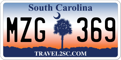 SC license plate MZG369