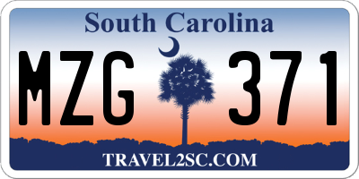 SC license plate MZG371