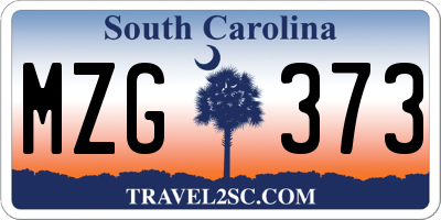 SC license plate MZG373