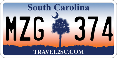 SC license plate MZG374