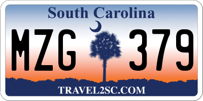 SC license plate MZG379