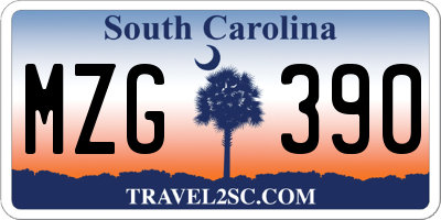 SC license plate MZG390