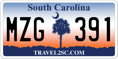 SC license plate MZG391