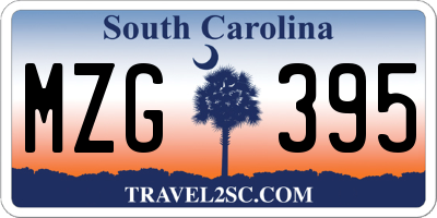 SC license plate MZG395