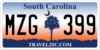 SC license plate MZG399