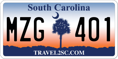 SC license plate MZG401