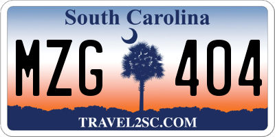 SC license plate MZG404