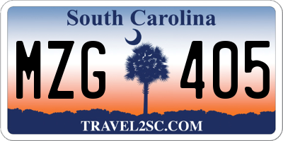 SC license plate MZG405