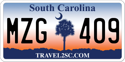 SC license plate MZG409