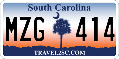 SC license plate MZG414