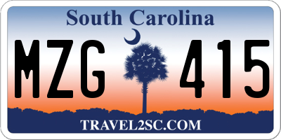 SC license plate MZG415