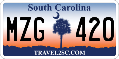 SC license plate MZG420