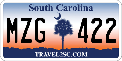 SC license plate MZG422