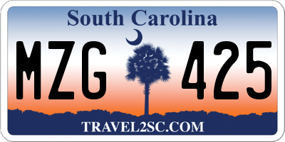SC license plate MZG425