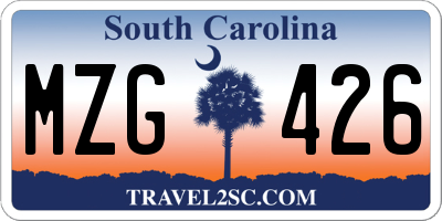 SC license plate MZG426