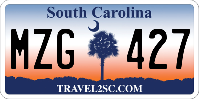 SC license plate MZG427