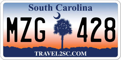 SC license plate MZG428