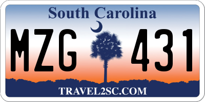 SC license plate MZG431