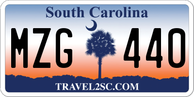 SC license plate MZG440