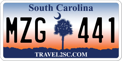 SC license plate MZG441