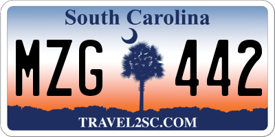 SC license plate MZG442