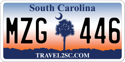 SC license plate MZG446