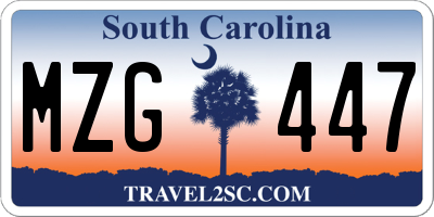 SC license plate MZG447