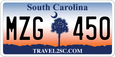 SC license plate MZG450