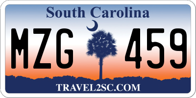 SC license plate MZG459
