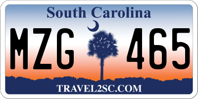 SC license plate MZG465