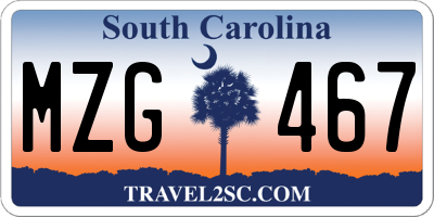 SC license plate MZG467