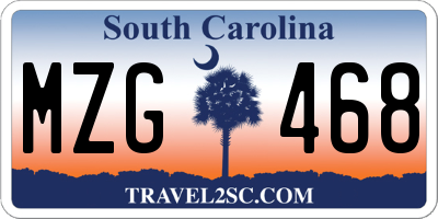SC license plate MZG468