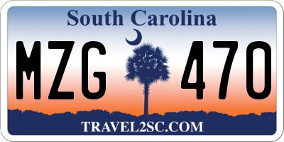 SC license plate MZG470