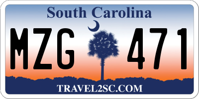 SC license plate MZG471