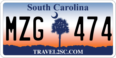 SC license plate MZG474