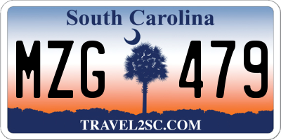 SC license plate MZG479
