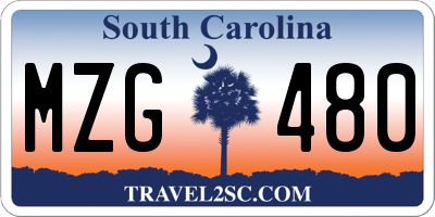 SC license plate MZG480