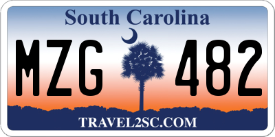 SC license plate MZG482