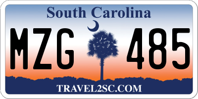 SC license plate MZG485